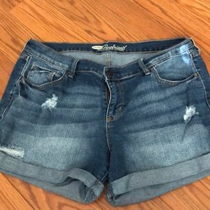 Old Navy boyfriend jean shorts with distressing